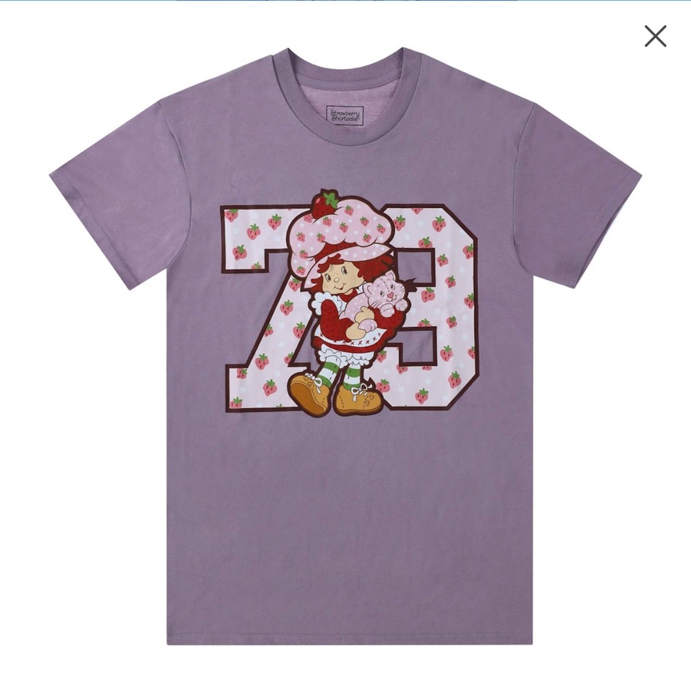 Strawberry Shortcake Graphic Lilac T-shirt Retro Size L-Never Worn